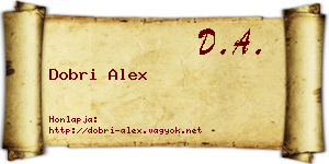 Dobri Alex névjegykártya